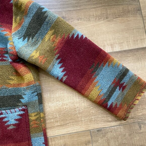 Double D Ranch Jacket Womens Large Oversize Vintage 90s Aztec Western Car Coat - Picture 5 of 16